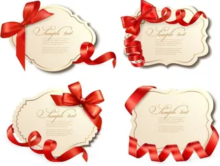 免抠蝴蝶结标签矢量