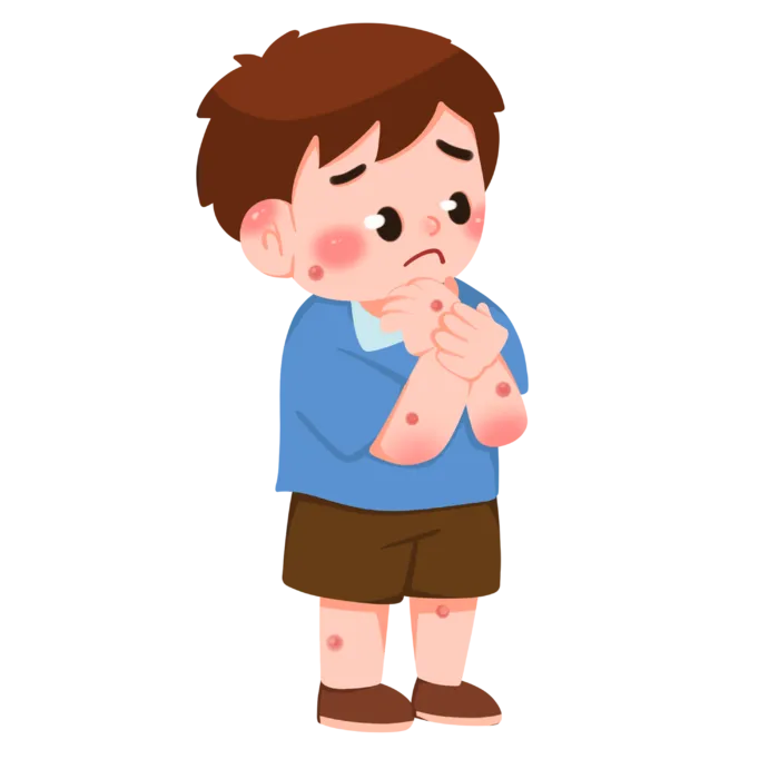 卡通预防蚊虫叮咬元素插画 