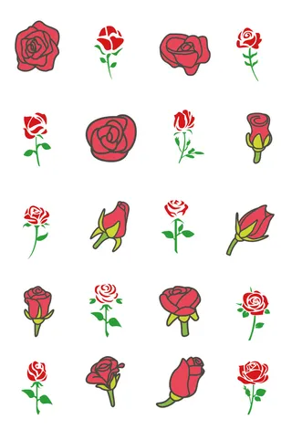AI矢量玫瑰花元素