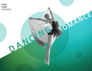 女人舞蹈绿色海报