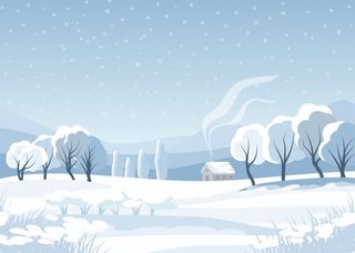 冬天白色背景风景