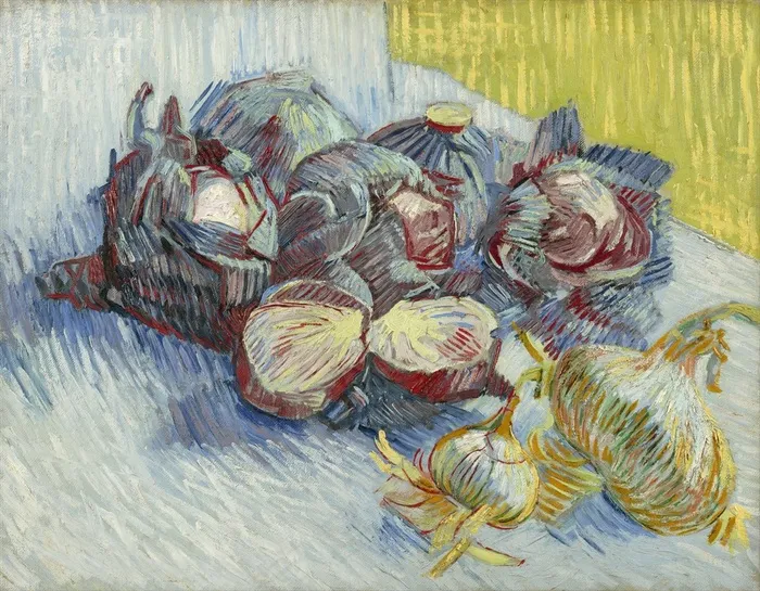 梵高作品 大蒜子静物油画图片