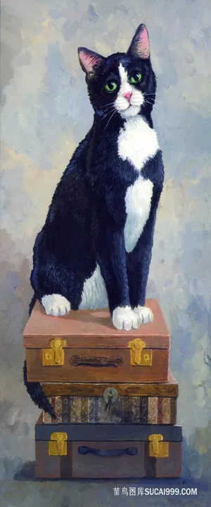 黑猫高清艺术油画