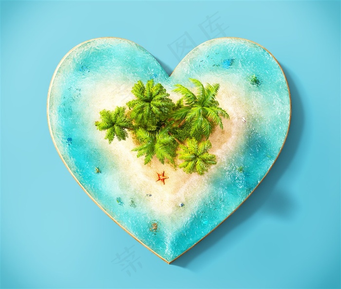 精美立体小岛景色素材图片