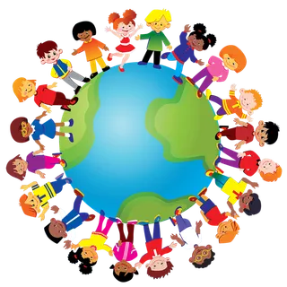 地球村卡通人物孩子少儿兴趣班