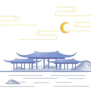 清明元素古风中式清明节山水画中国风绿色