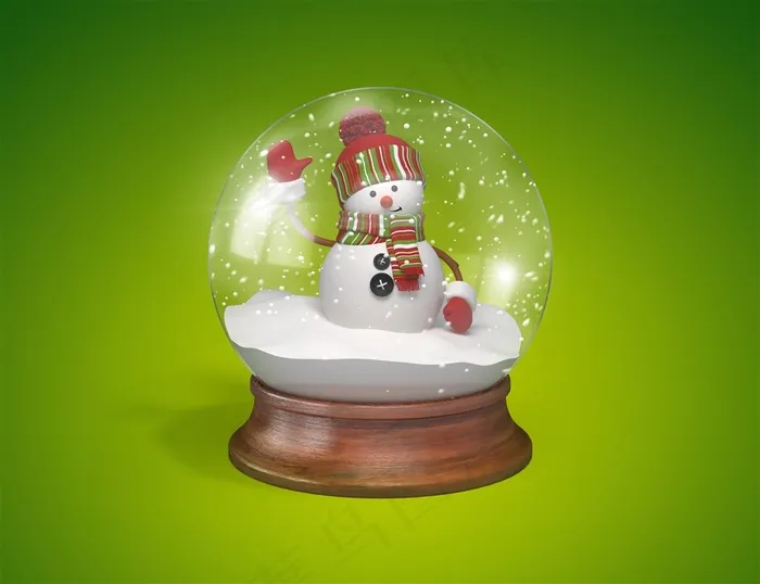 创意戴帽子围巾的卡通雪人设计高清素材图片
