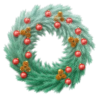 平安夜花环彩球免抠素材