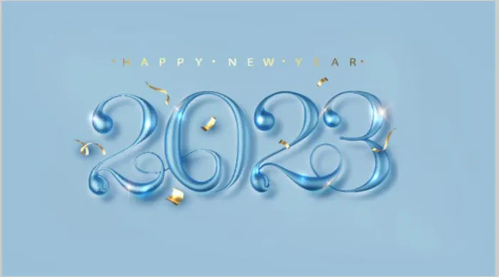 2023兔年水晶艺术字ai矢量模版下载