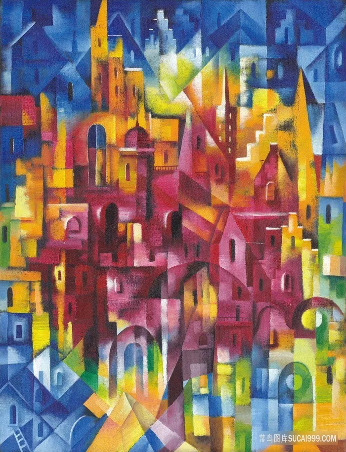 水彩建筑插画