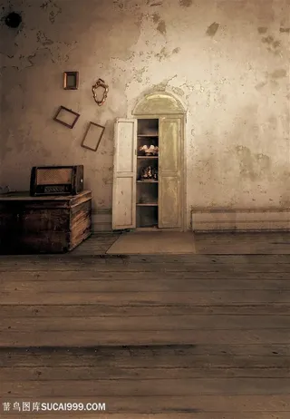 时尚复古室内风景画背景