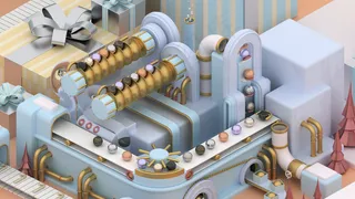 圣诞节3D立体工厂