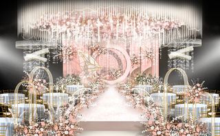 梦幻唯美粉色系城堡婚礼效果图