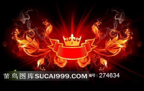素材树叶皇冠红火高清晰