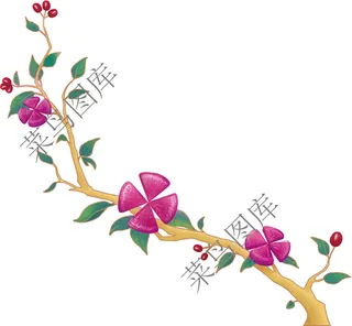 树枝，花朵，绿叶高清