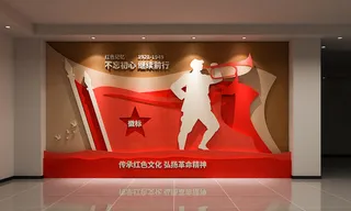 平面 红色 文化墙 海报