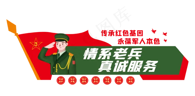 退伍军人文化墙素材模板