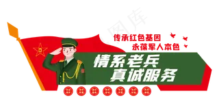 退伍军人文化墙素材模板