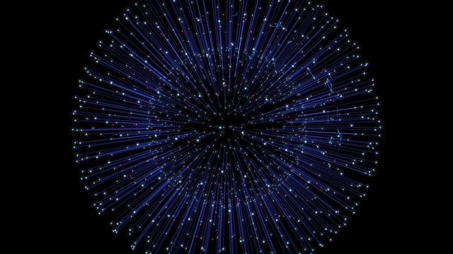 粒子, 抽象, 技术, 蓝色的, 设计, 背景, 点