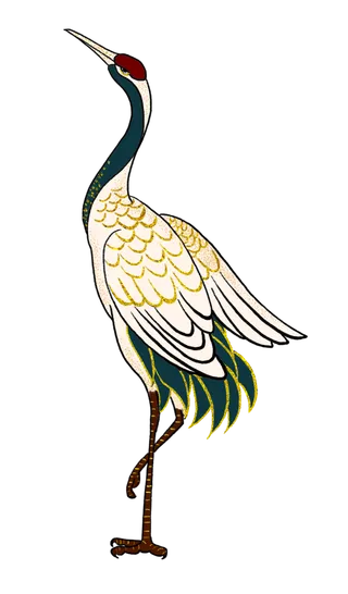 中国风古典中式国潮风手绘飞鹤图案仙鹤装饰素材PNG免抠插画元素