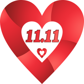 渐变色环立体爱心圈圈双十一字体元主题