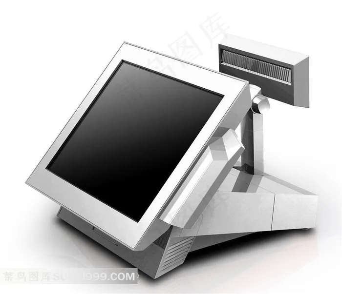 POS银色一体机带客显高清产品图