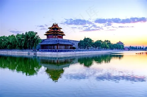 北京故宫角楼日落风景图片 北京故宫角楼日落风景图片