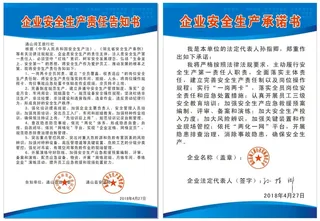 企业安全生产承诺书 责任告知书