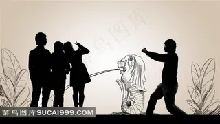 剪影人物创意摄影之全家出游