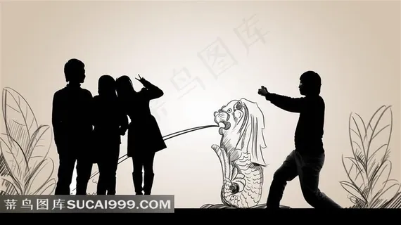 剪影人物创意摄影之全家出游 剪影人物创意摄影之全家出游