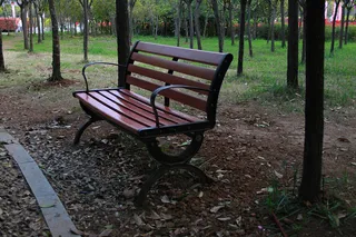 公园红木长椅侧面坐椅