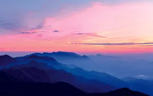 夕阳晚霞高山高清大图素材