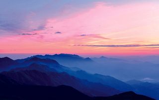 夕阳晚霞高山高清大图素材