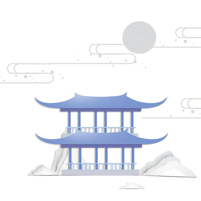 清明元素古风中式清明节山水画中国风绿色