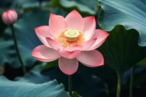 荷花荷叶摄影图