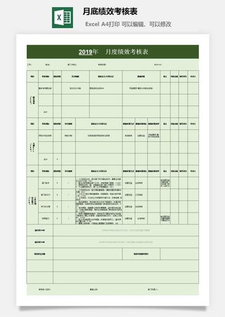 月底绩效考核表