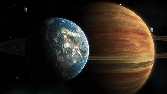 木星与地球图片