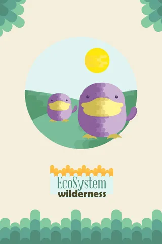 自然风景动物植物扁平矢量插画