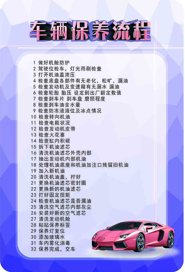 车辆保养流程cdr矢量模版下载