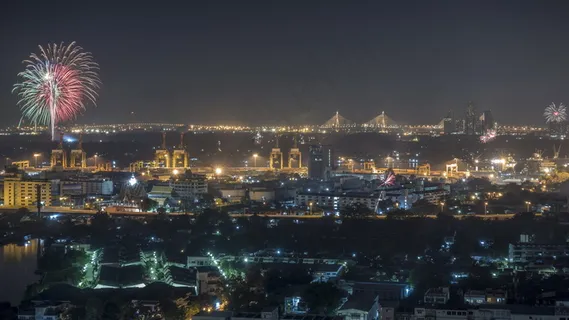 曼谷城市烟花图片 曼谷城市烟花图片