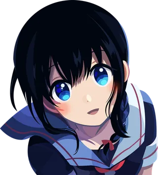 水手服女孩头像素材卡通