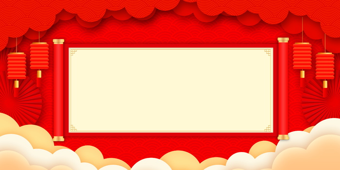 2022虎年新年春节卡通模板喜庆节日背景