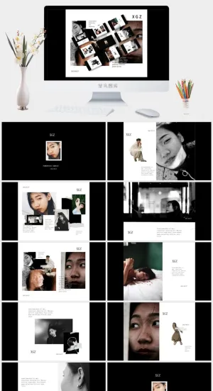 高级感极简欧美相册ppt模板预览图
