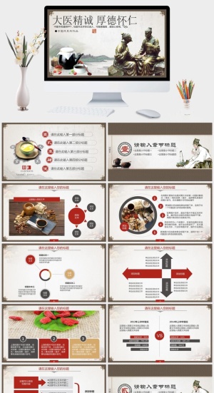 精品中国风中医中药PPT模板预览图