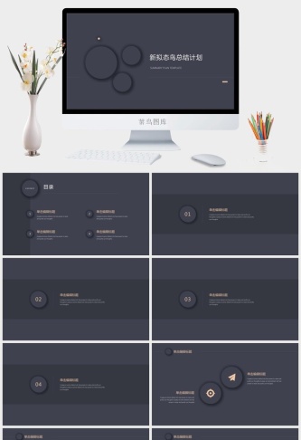 极简约高端新拟态风工作总结计划ppt模板预览图