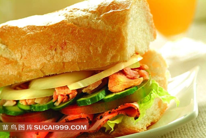 美味的火腿汉堡
