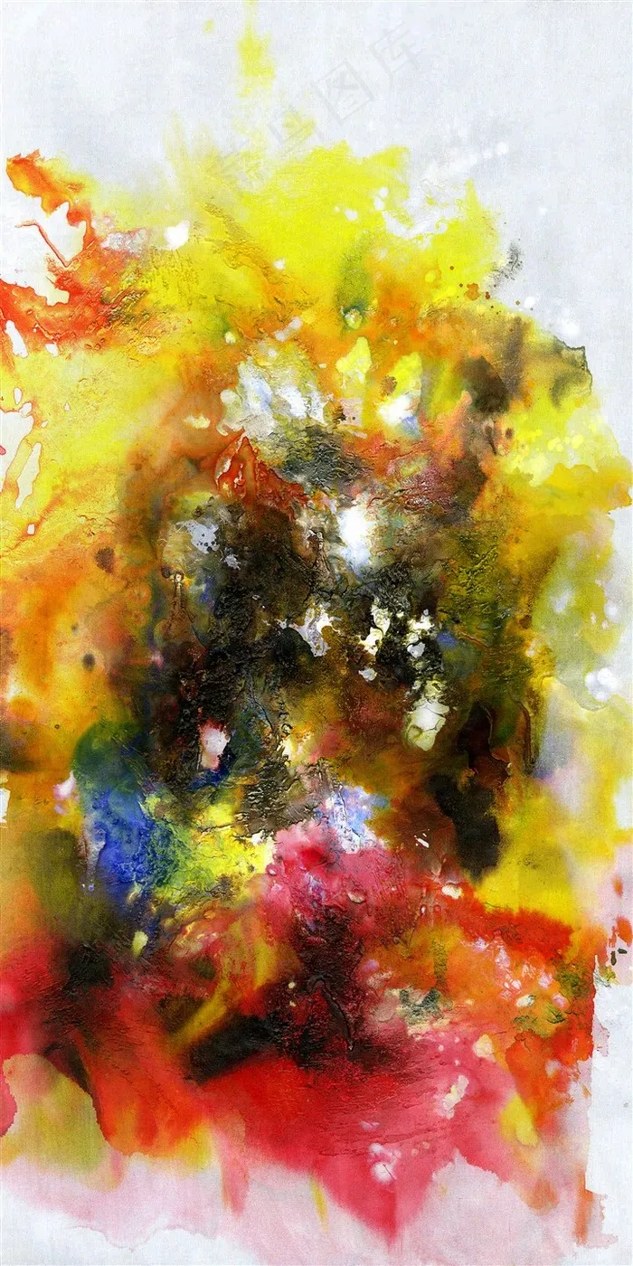 水墨流彩壁画装饰画