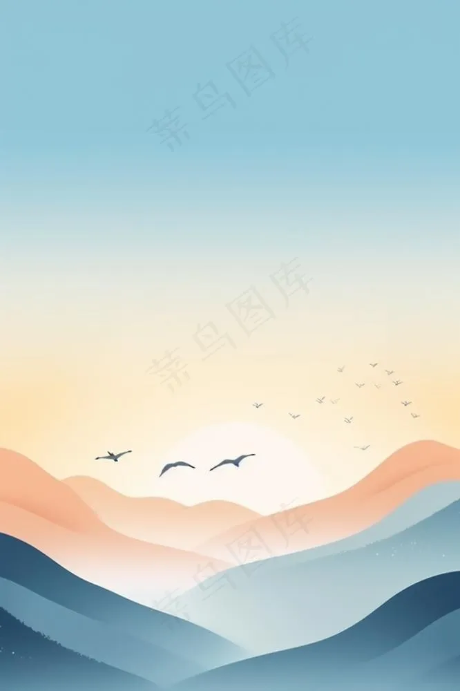 落日扁平山脉背景(896x1344)