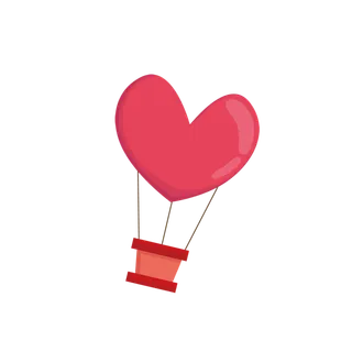 素材爱心热气球