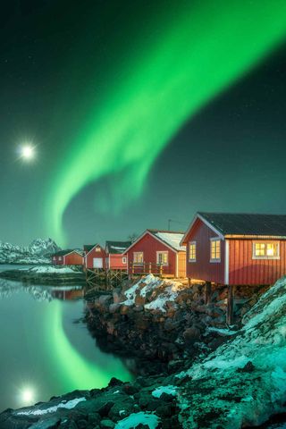 绿色极光壁纸图片